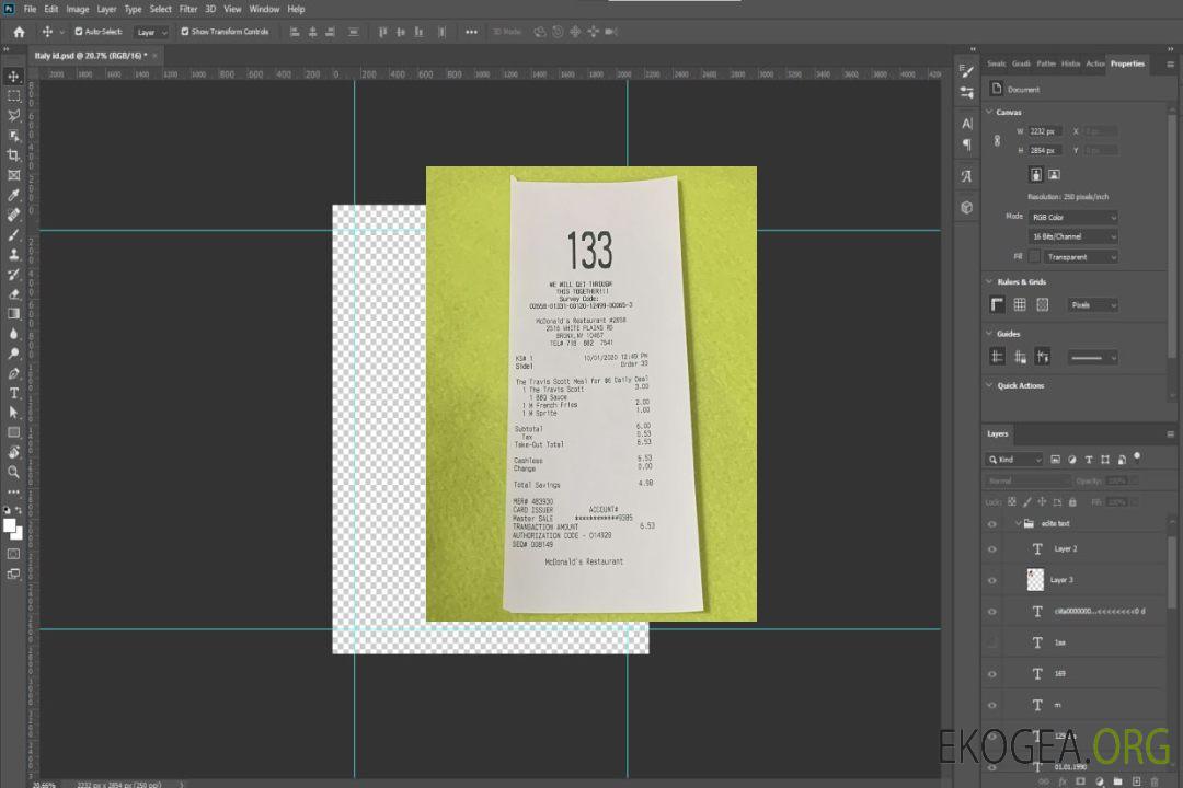 Chèque de paiement du restaurant McDonald's template